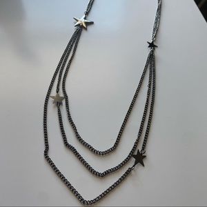 Silver star layered necklace